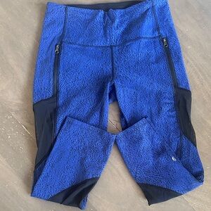 Blue and Black Athletic Leggings